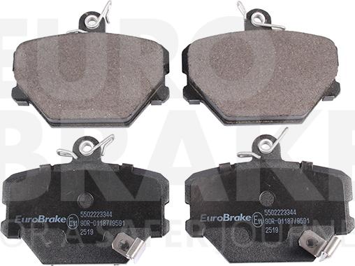 Eurobrake 5502223344 - Тормозные колодки, дисковые, комплект autosila-amz.com