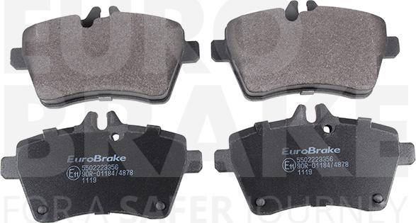 Eurobrake 5502223356 - Тормозные колодки, дисковые, комплект autosila-amz.com