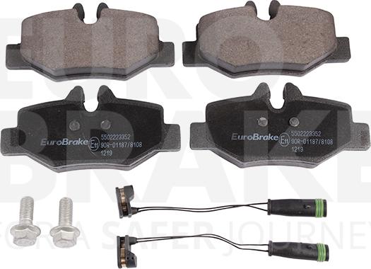 Eurobrake 5502223352 - Тормозные колодки, дисковые, комплект autosila-amz.com