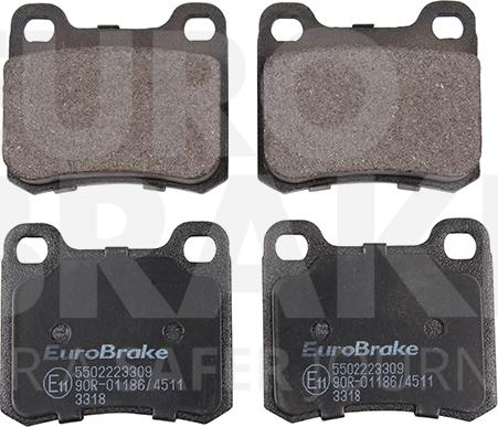 Eurobrake 5502223309 - Тормозные колодки, дисковые, комплект autosila-amz.com