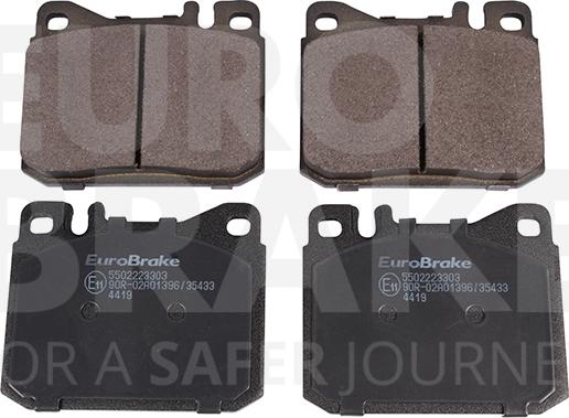 Eurobrake 5502223303 - Тормозные колодки, дисковые, комплект autosila-amz.com