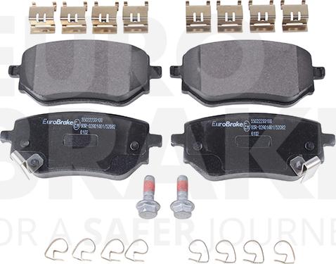 Eurobrake 55022233100 - Тормозные колодки, дисковые, комплект autosila-amz.com