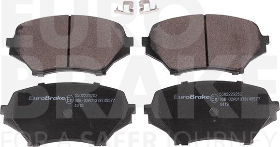 Eurobrake 5502223252 - Тормозные колодки, дисковые, комплект autosila-amz.com