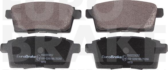 Eurobrake 5502223257 - Тормозные колодки, дисковые, комплект autosila-amz.com