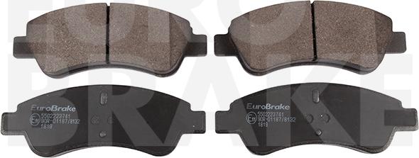 Eurobrake 5502223741 - Тормозные колодки, дисковые, комплект autosila-amz.com