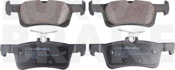 Eurobrake 5502223755 - Тормозные колодки, дисковые, комплект autosila-amz.com