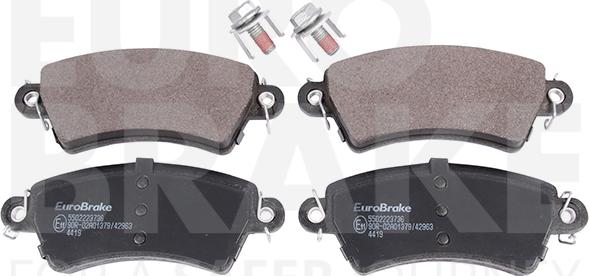 Eurobrake 5502223736 - Тормозные колодки, дисковые, комплект autosila-amz.com