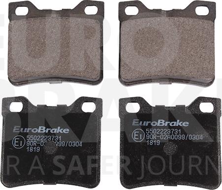 Eurobrake 5502223731 - Тормозные колодки, дисковые, комплект autosila-amz.com