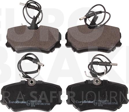 Eurobrake 5502223733 - Тормозные колодки, дисковые, комплект autosila-amz.com