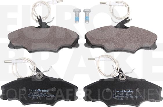 Eurobrake 5502223729 - Тормозные колодки, дисковые, комплект autosila-amz.com