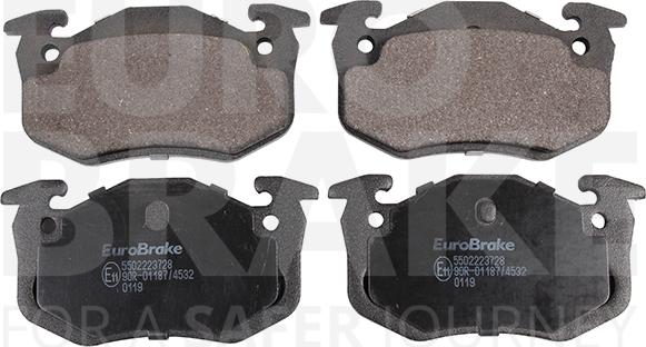 Eurobrake 5502223728 - Тормозные колодки, дисковые, комплект autosila-amz.com