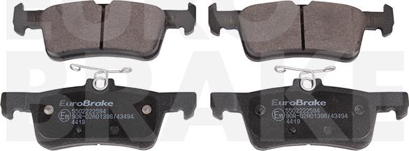 Eurobrake 5502222594 - Тормозные колодки, дисковые, комплект autosila-amz.com