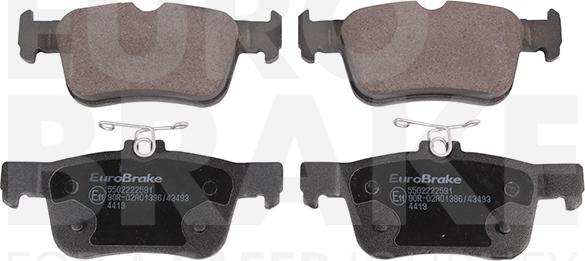 Eurobrake 5502222591 - Тормозные колодки, дисковые, комплект autosila-amz.com