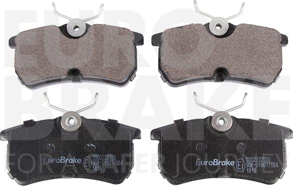 Eurobrake 5502222550 - Тормозные колодки, дисковые, комплект autosila-amz.com