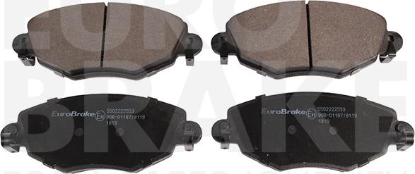Eurobrake 5502222553 - Тормозные колодки, дисковые, комплект autosila-amz.com