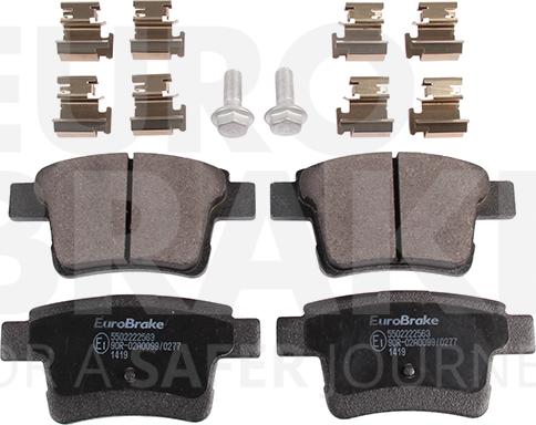 Eurobrake 5502222563 - Тормозные колодки, дисковые, комплект autosila-amz.com