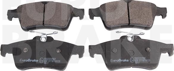 Eurobrake 5502222562 - Тормозные колодки, дисковые, комплект autosila-amz.com