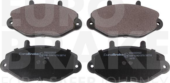 Eurobrake 5502222522 - Тормозные колодки, дисковые, комплект autosila-amz.com