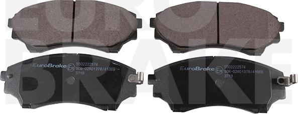 Eurobrake 5502222574 - Тормозные колодки, дисковые, комплект autosila-amz.com