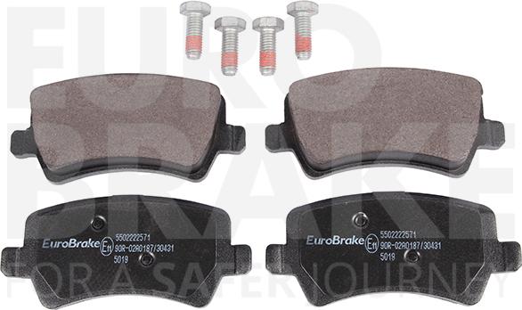Eurobrake 5502222571 - Тормозные колодки, дисковые, комплект autosila-amz.com