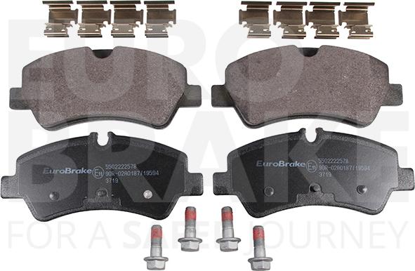 Eurobrake 5502222578 - Тормозные колодки, дисковые, комплект autosila-amz.com