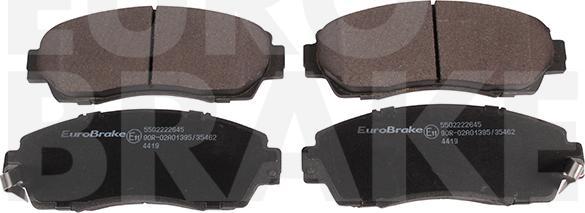 Eurobrake 5502222645 - Тормозные колодки, дисковые, комплект autosila-amz.com