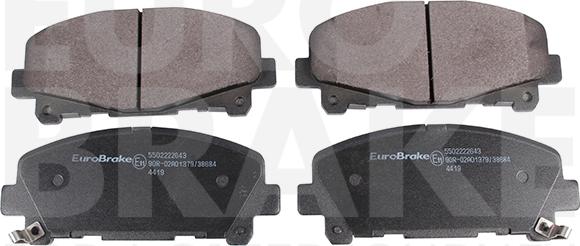 Eurobrake 5502222643 - Тормозные колодки, дисковые, комплект autosila-amz.com