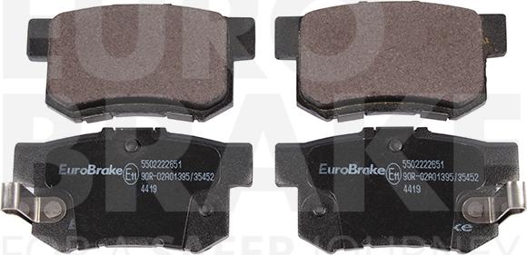Eurobrake 5502222651 - Тормозные колодки, дисковые, комплект autosila-amz.com