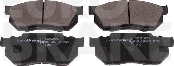 Eurobrake 5502222609 - Тормозные колодки, дисковые, комплект autosila-amz.com