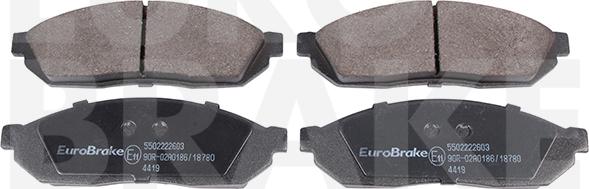 Eurobrake 5502222603 - Тормозные колодки, дисковые, комплект autosila-amz.com