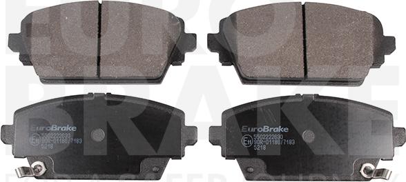 Eurobrake 5502222630 - Тормозные колодки, дисковые, комплект autosila-amz.com