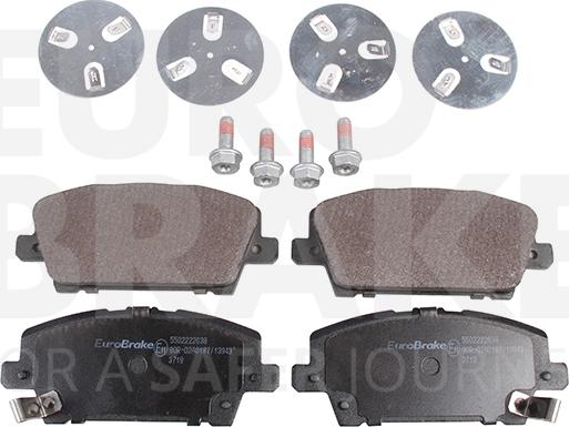 Eurobrake 5502222638 - Тормозные колодки, дисковые, комплект autosila-amz.com