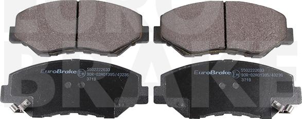 Eurobrake 5502222633 - Тормозные колодки, дисковые, комплект autosila-amz.com