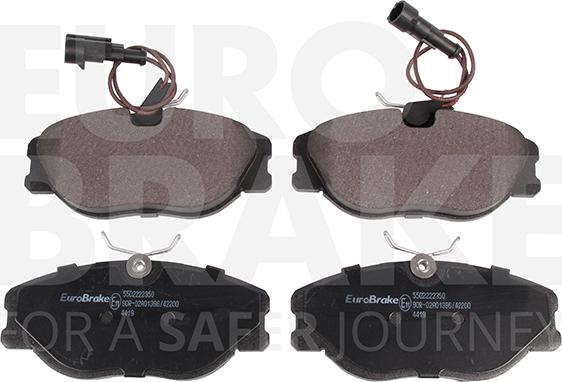 Eurobrake 5502222350 - Тормозные колодки, дисковые, комплект autosila-amz.com
