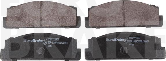 Eurobrake 5502222306 - Тормозные колодки, дисковые, комплект autosila-amz.com