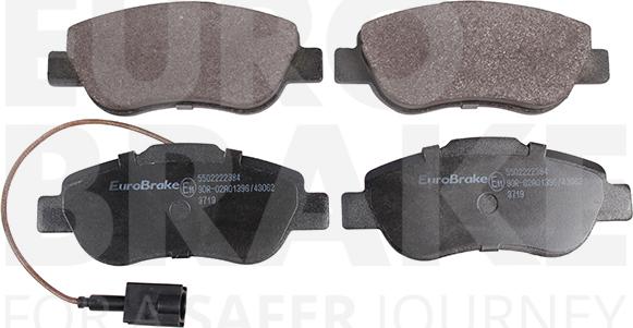 Eurobrake 5502222384 - Тормозные колодки, дисковые, комплект autosila-amz.com