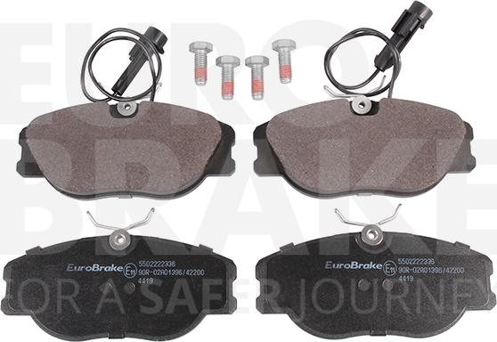 Eurobrake 5502222336 - Тормозные колодки, дисковые, комплект autosila-amz.com