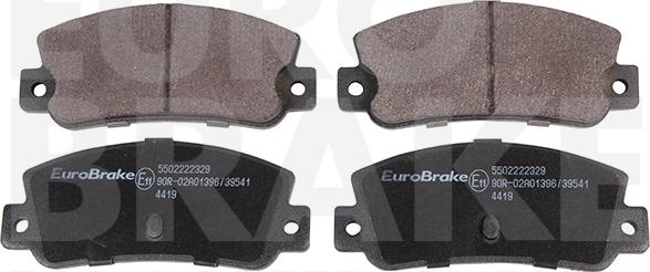 Eurobrake 5502222329 - Тормозные колодки, дисковые, комплект autosila-amz.com