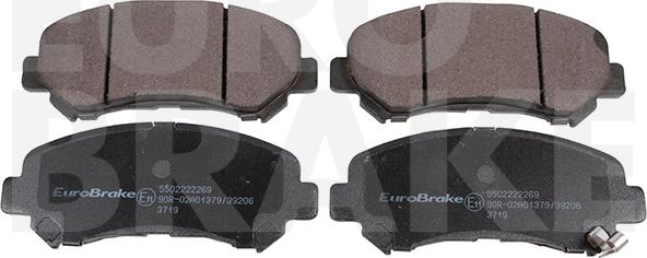 Eurobrake 5502222269 - Тормозные колодки, дисковые, комплект autosila-amz.com