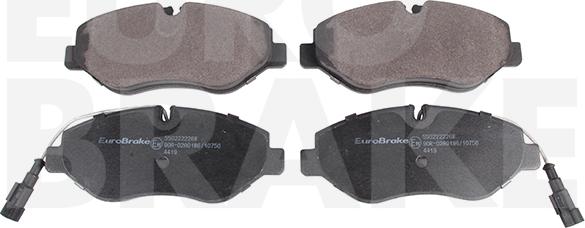 Eurobrake 5502222268 - Тормозные колодки, дисковые, комплект autosila-amz.com