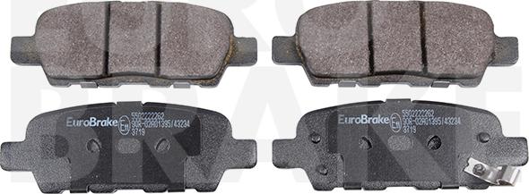 Eurobrake 5502222262 - Тормозные колодки, дисковые, комплект autosila-amz.com