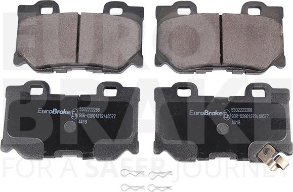 Eurobrake 5502222288 - Тормозные колодки, дисковые, комплект autosila-amz.com