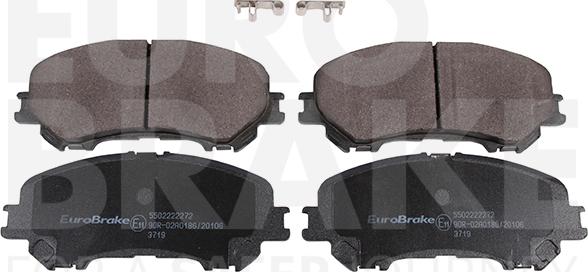 Eurobrake 5502222272 - Тормозные колодки, дисковые, комплект autosila-amz.com