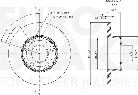 Eurobrake 5815319944 - Тормозной диск autosila-amz.com