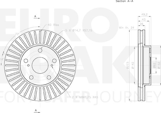 Eurobrake 58153145120 - Тормозной диск autosila-amz.com