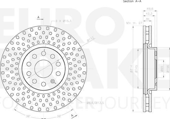 Eurobrake 58153147146 - Тормозной диск autosila-amz.com