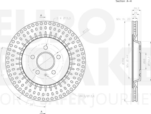 Eurobrake 58153147156 - Тормозной диск autosila-amz.com