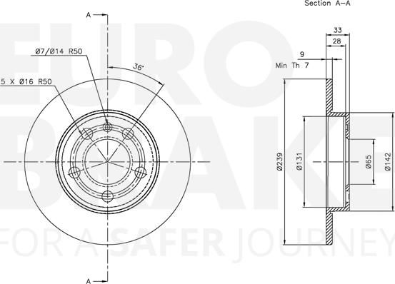 Eurobrake 5815314779 - Тормозной диск autosila-amz.com