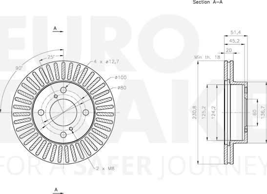 Eurobrake 5815315220 - Тормозной диск autosila-amz.com