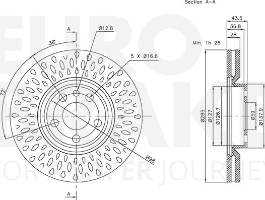 Eurobrake 5815311933 - Тормозной диск autosila-amz.com